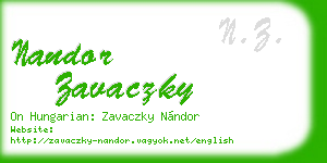 nandor zavaczky business card