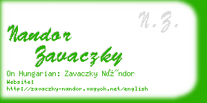 nandor zavaczky business card